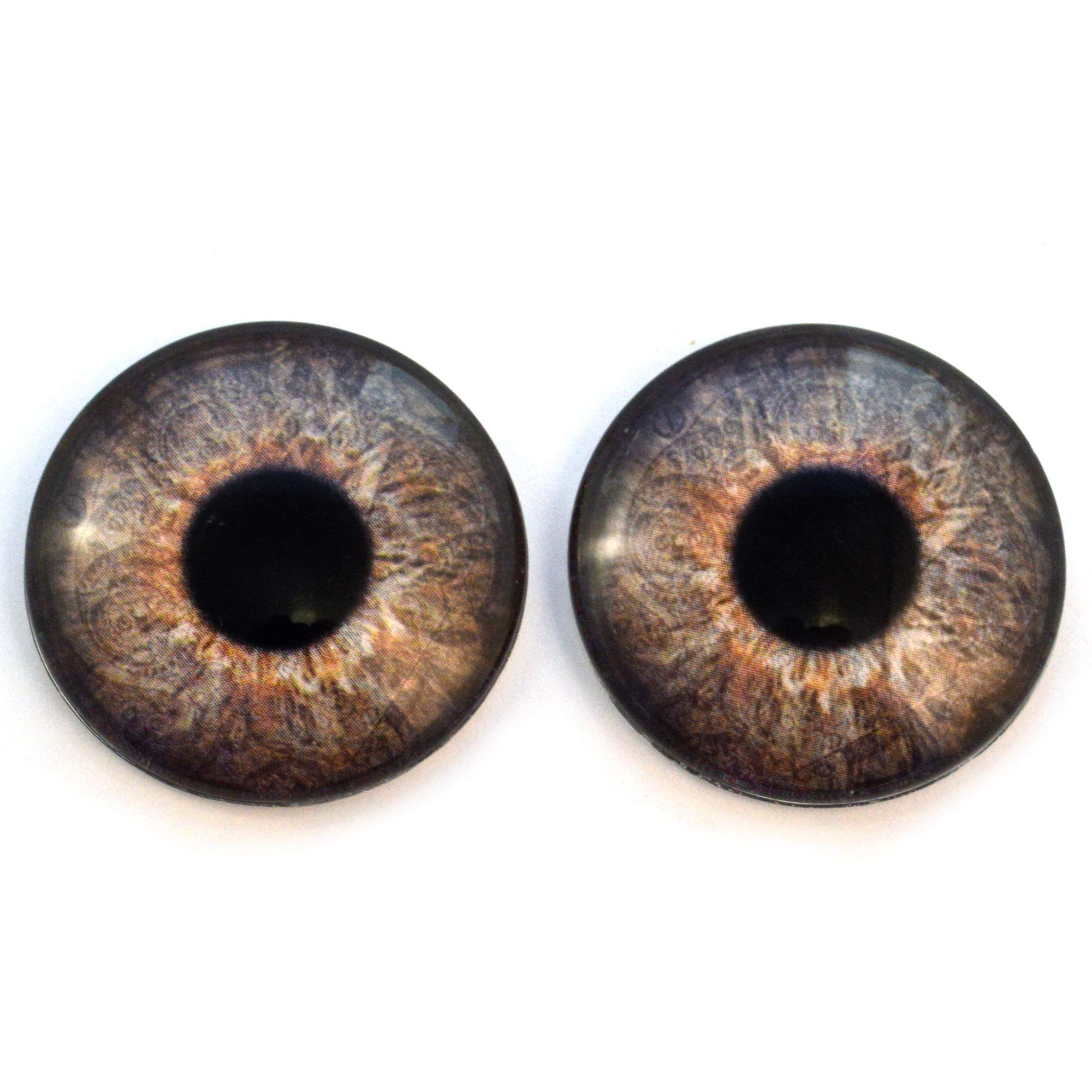 Brown Steampunk Vintage Gears Glass Eyes Pair for