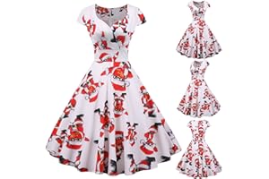 BTLYUIOAPE Christmas Dresses for Women 2023 Women's Fancy Dresses Vintage Christmas 1950s Evening Party Prom Cocktail Dress