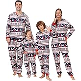 Christmas Onesie Pajamas Family Vacation Novelty One-piece Hooded Matching PJs Allover Pattern Sleepwear Nightwear