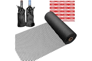 Walkpet Black Honeycomb Packing Paper Wrap 12"x200' Sustainable Alternative to Bubble Wrap for Moving Shipping/Gift, Biodegradable & Fully Recyclable Bubble Paper Wrapping with 20 Fragile Sticker…