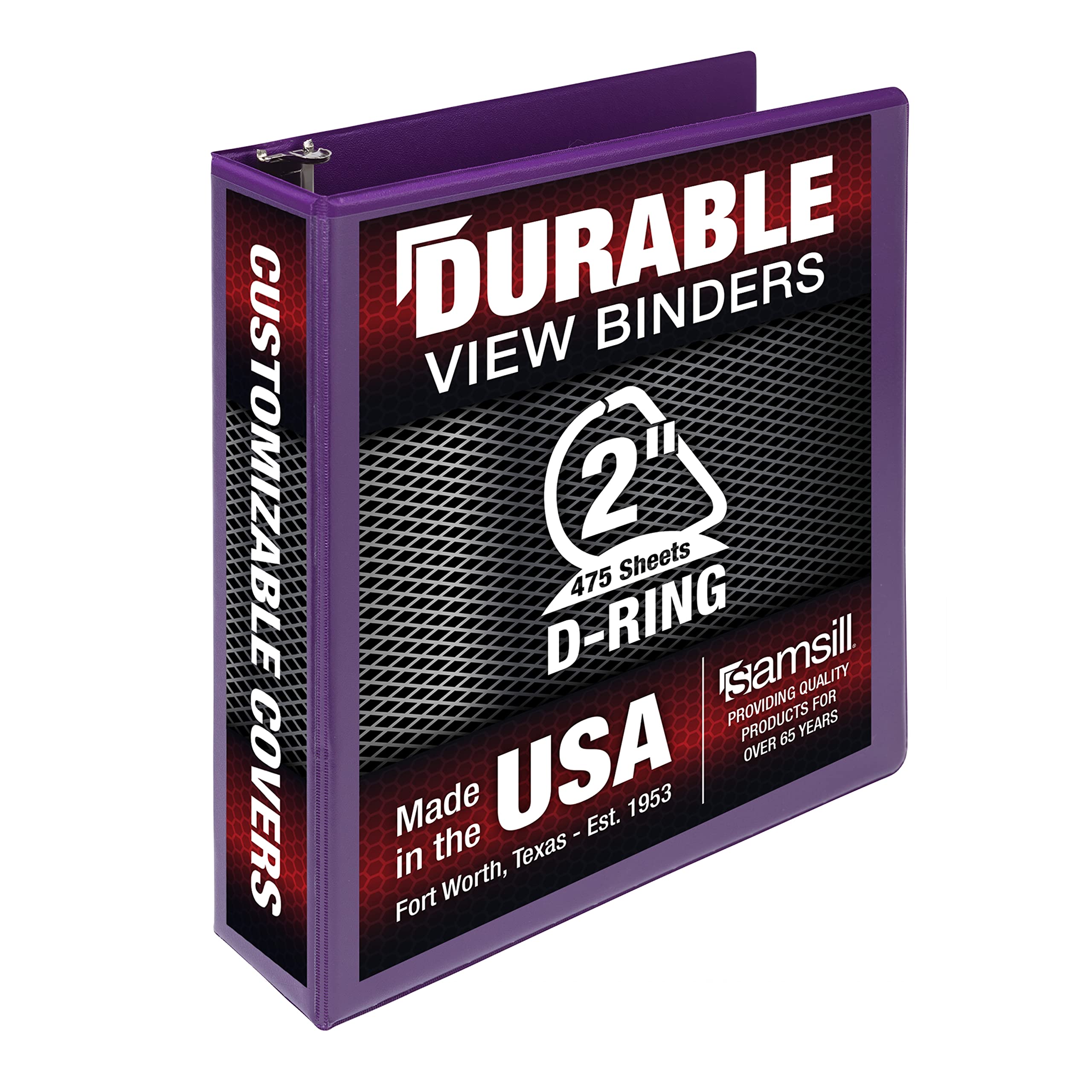 Photo 1 of Samsill Durable 2 inch 3 Ring Binder, Made in USA, D Ring Binder, FSC 100% Recycled Chipboard, Purple