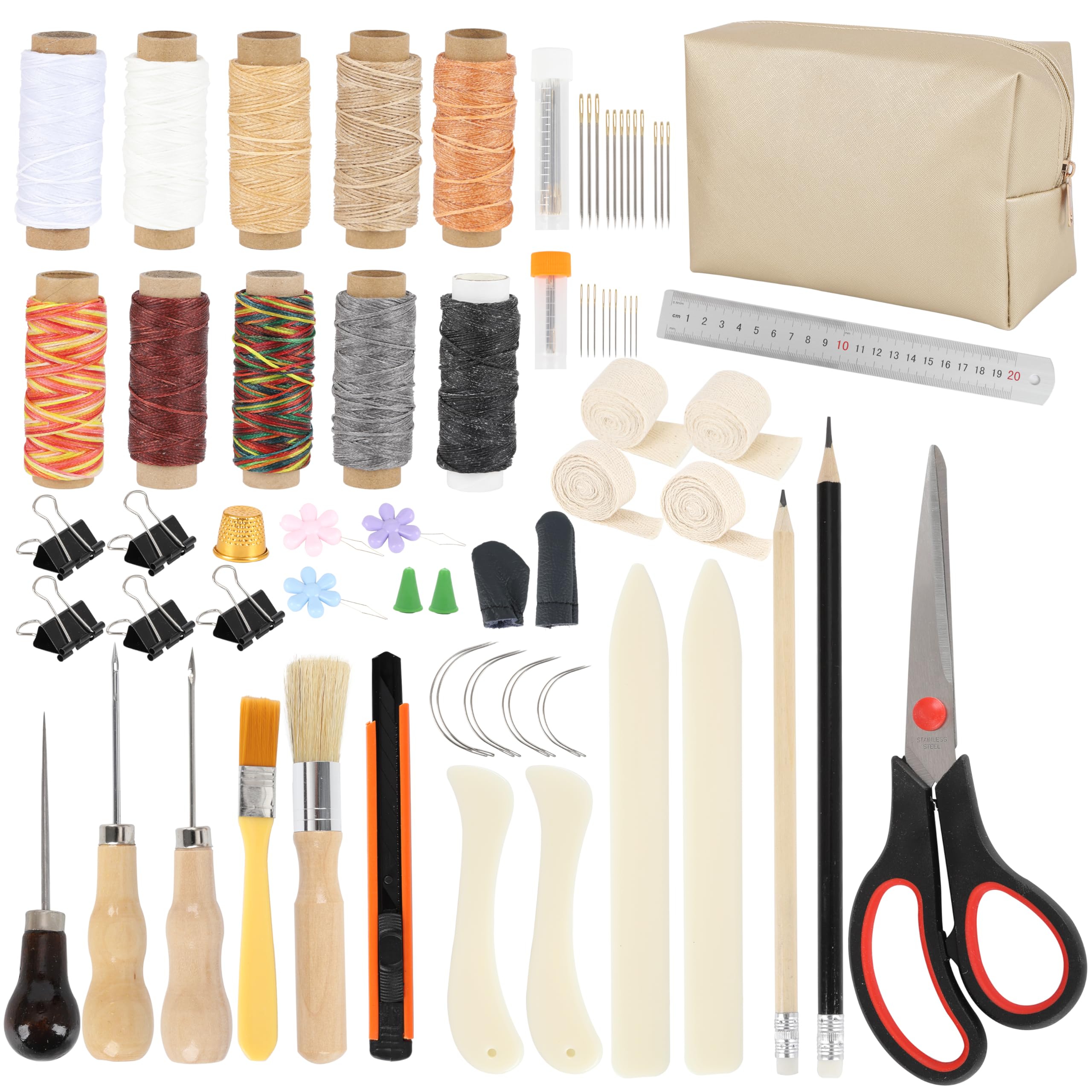 65 Pcs Bookbinding Tools Kit with Bone