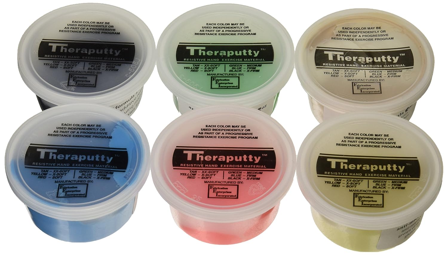 Cando - 258136 CanDo TheraPutty Plus Antimicrobial, 6 Piece Set, 2 oz: Industrial & Scientific