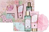 accentra POSY OF FLOWERS Bath Gift Set 4 Pc Women Body Care Relaxation Tea Rose