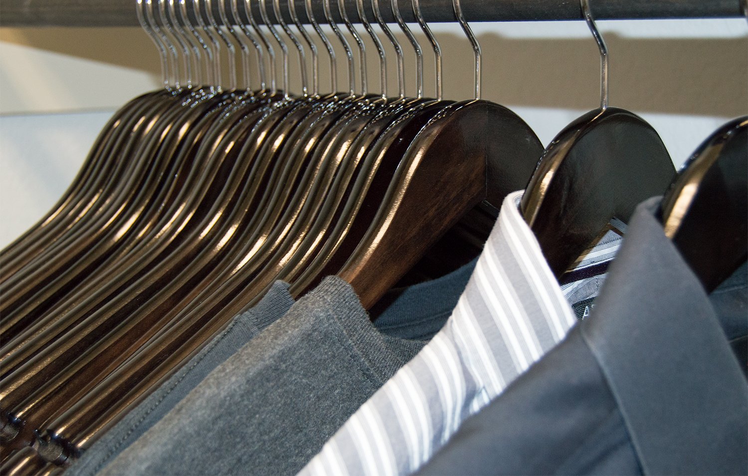 Clutter Mate Wood Clothes Hangers Dark Walnut Wooden Coat Hanger 20