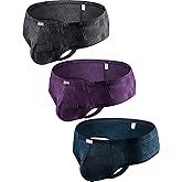 iKingsky Men's Four Way Stretch Cheeky Boxer Briefs Sexy Mini Cheek Thong Underwear Low Rise Pouch Under Panties