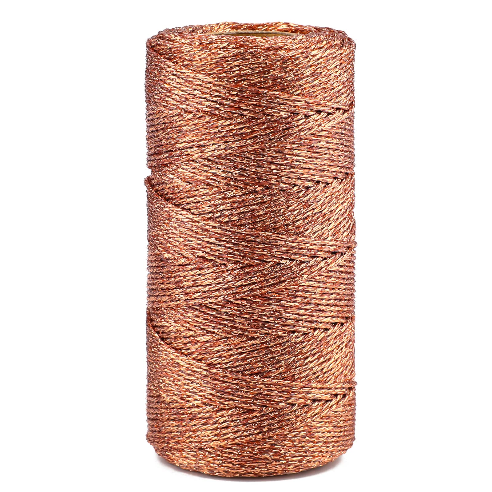 jijAcraft 100M Rose Gold String, Rose Gold Thread Twist Ties Gold Rose Metallic Twine String Jewelry Craft Cord, DIY Craft Cord and Packing