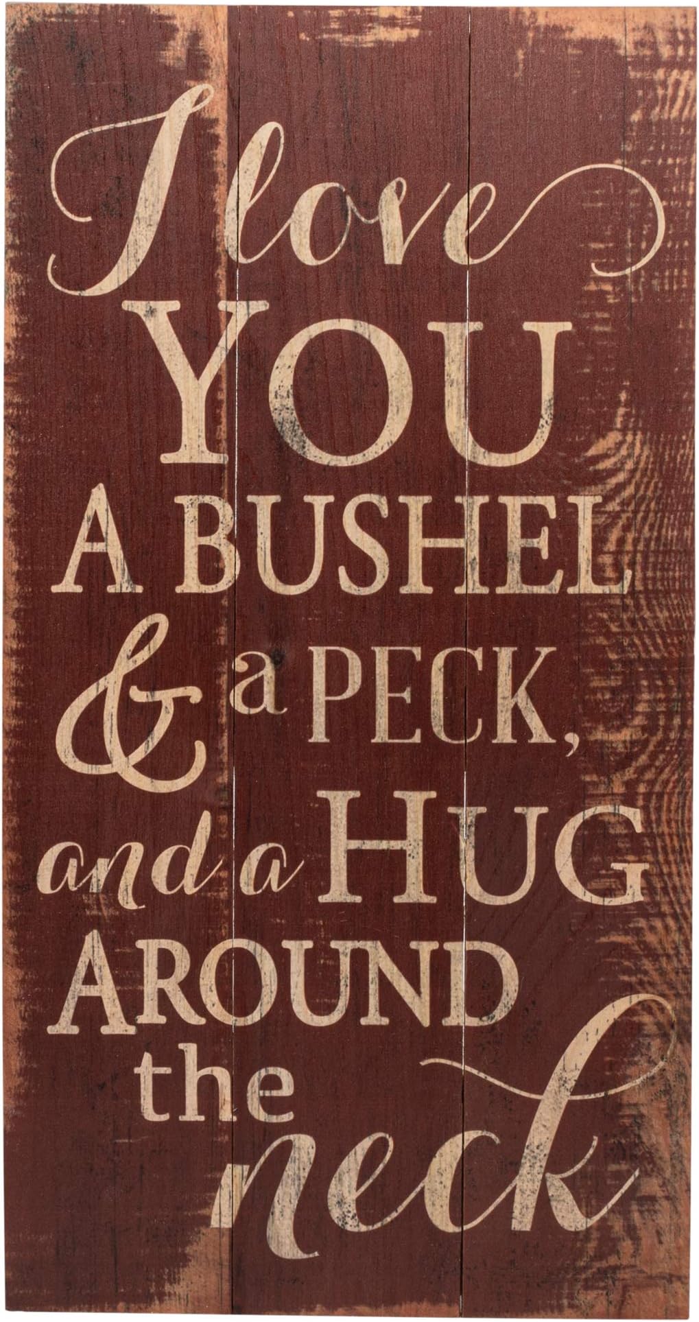 P. Graham Dunn I Love You a Bushel and a Peck Distressed Red 20 x 11 Wood Pallet Design Wall Art Sign