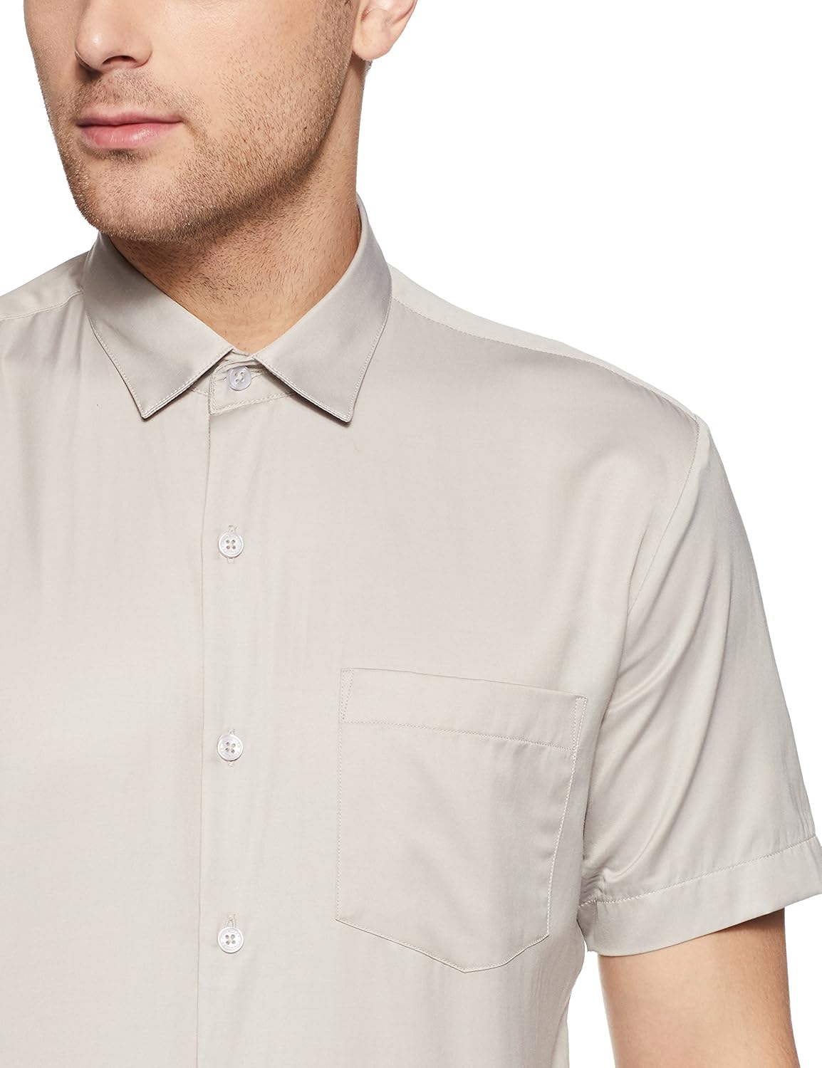 john miller men's solid slim fit synthetic dress shirt