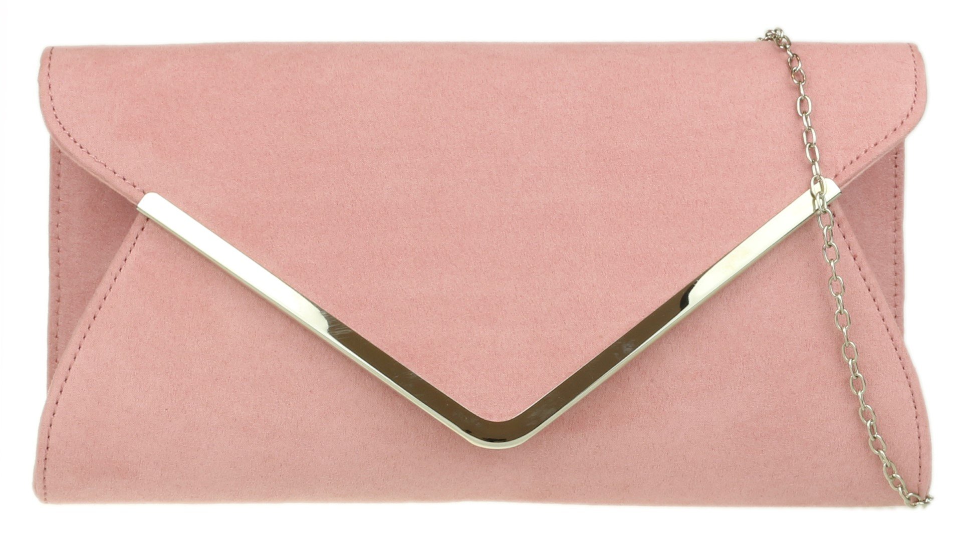 Girly Handbags Womens Envelope Clutch Bag (Light Pink)