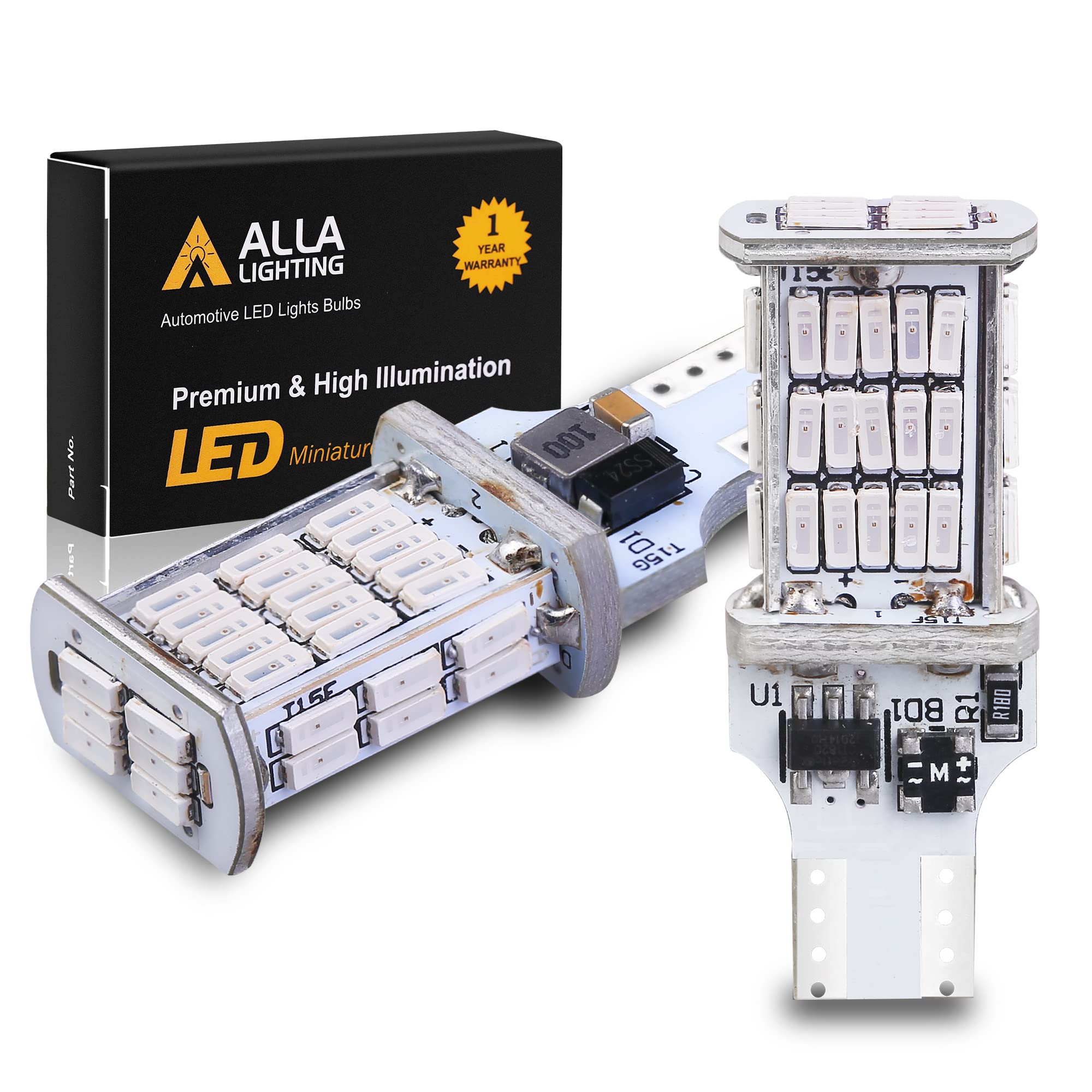 Alla Lighting 30-LED 1156 Bulb - Bright White For Backup Reverse & Turn Signal Lights