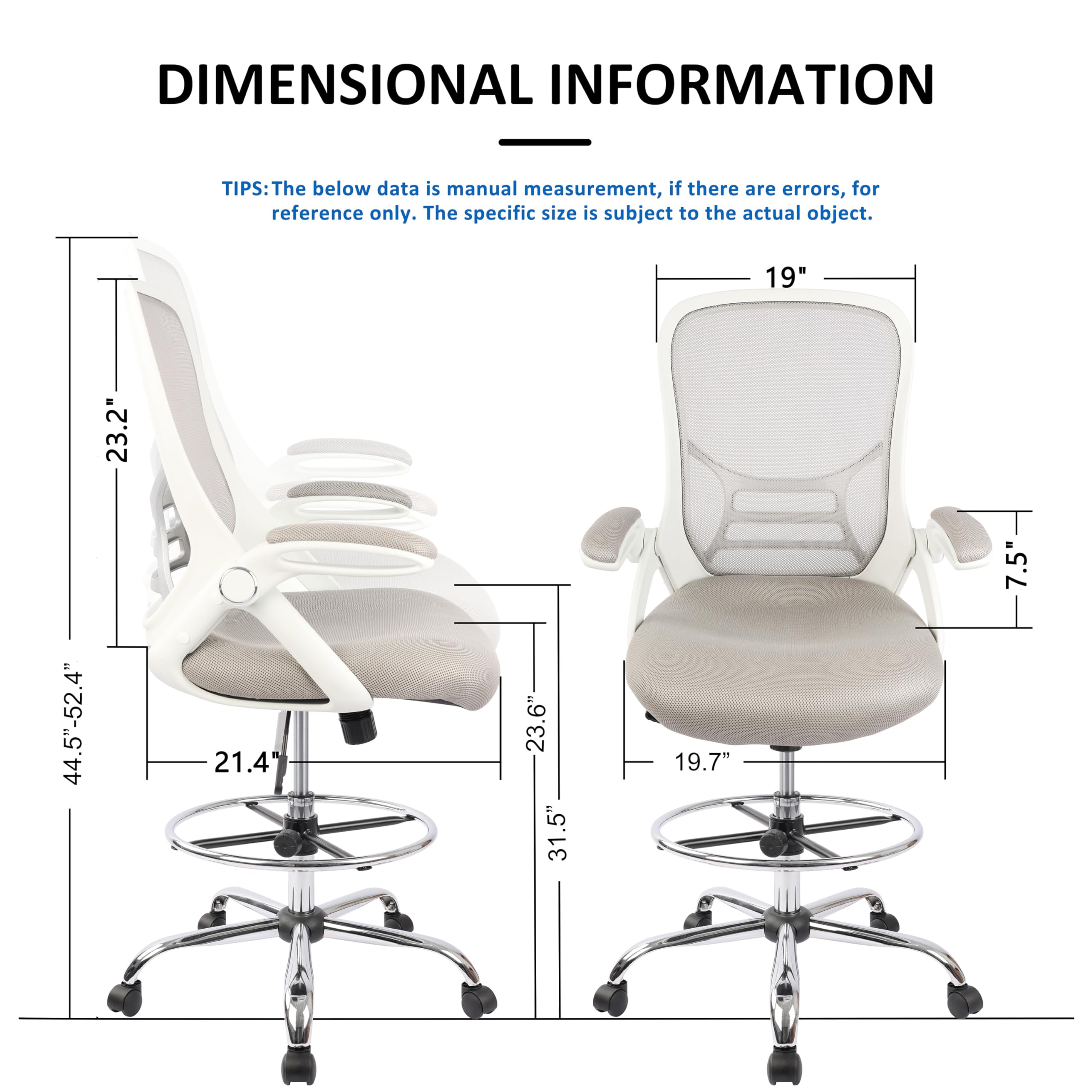 HYLONE Drafting Chair, Tall Office Chair Standing Desk Stool With