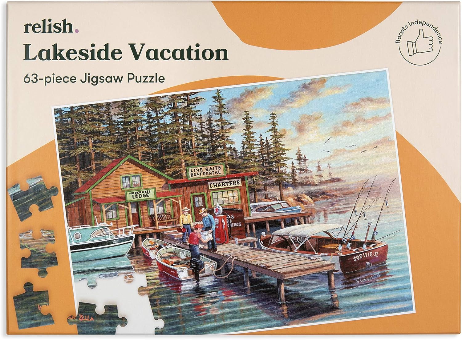 Relish 63 Piece Lakeside Vacation Dementia Jigsaw Puzzle Puzzles & Activities for People with