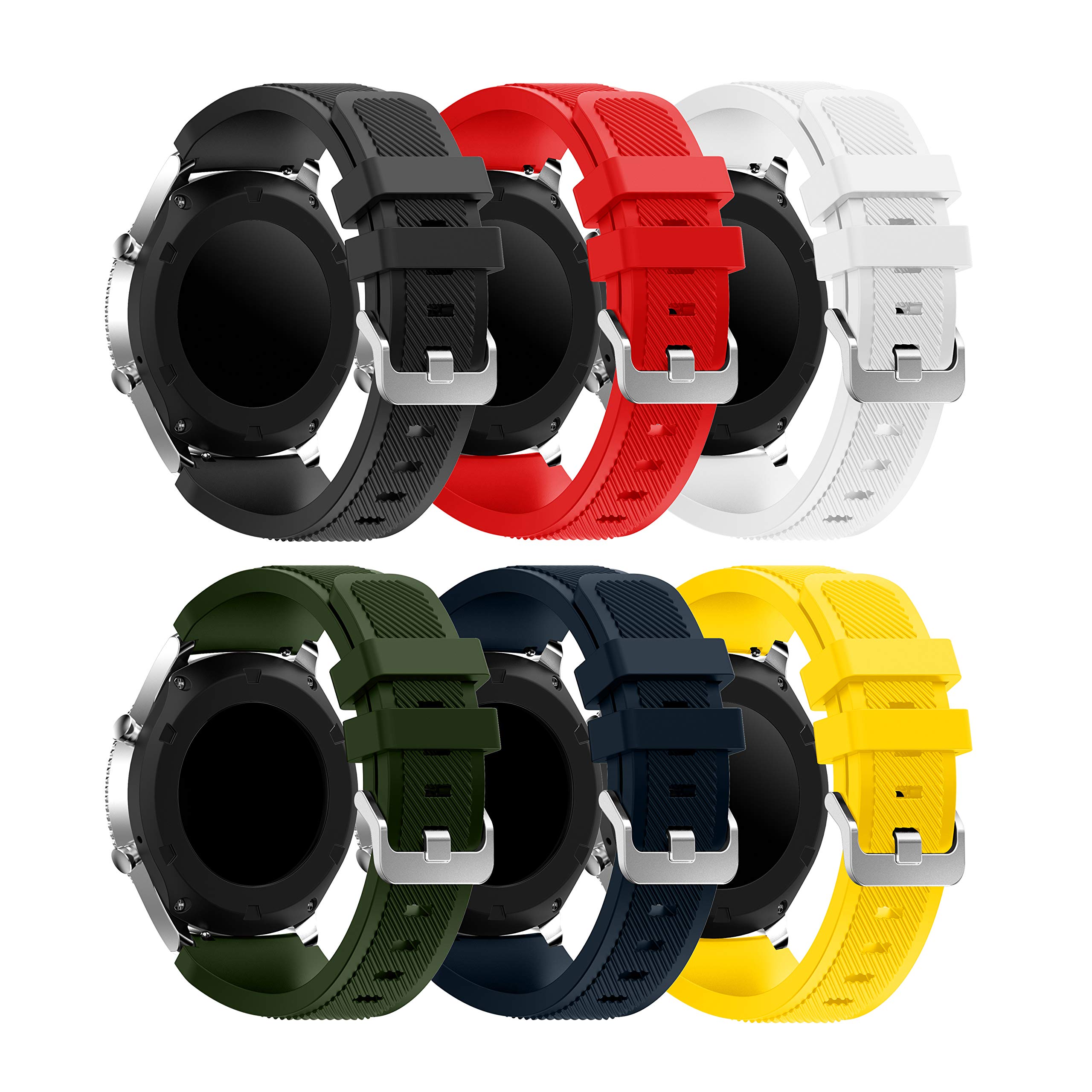 Syxinn Compatible with Strap Gear S3 Frontier/Classic/Galaxy Watch 46mm Straps Band 22mm Soft Silicone Replacement Wristband Bracelet Sport Strap for Galaxy Watch 3 45mm/Gear S3/Moto 360 2nd Gen 46mm