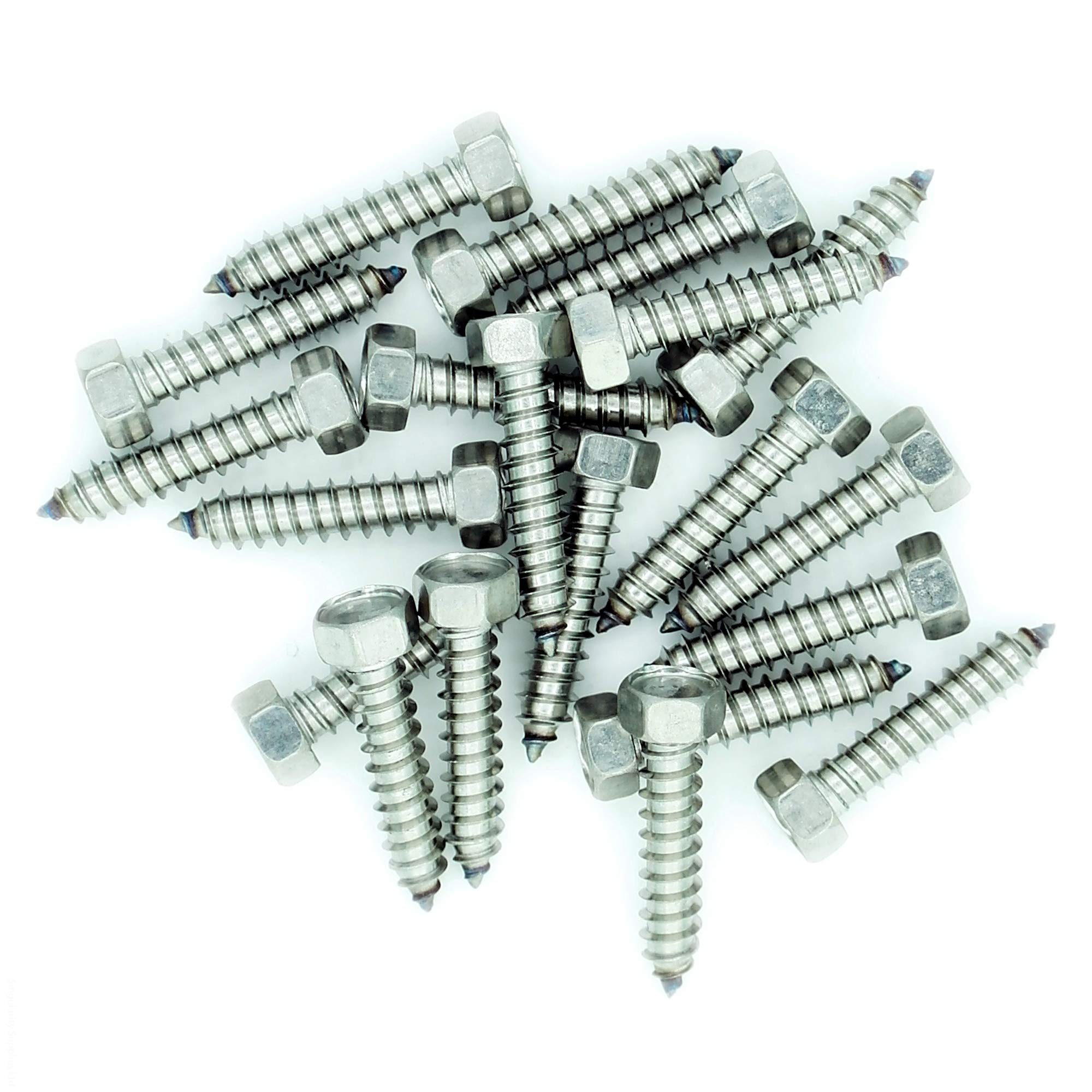 No.10 x 1 (4.8mm x 25mm) Hex Self-Tapping Screw - Stainless Steel (A2) (Pack of 20)