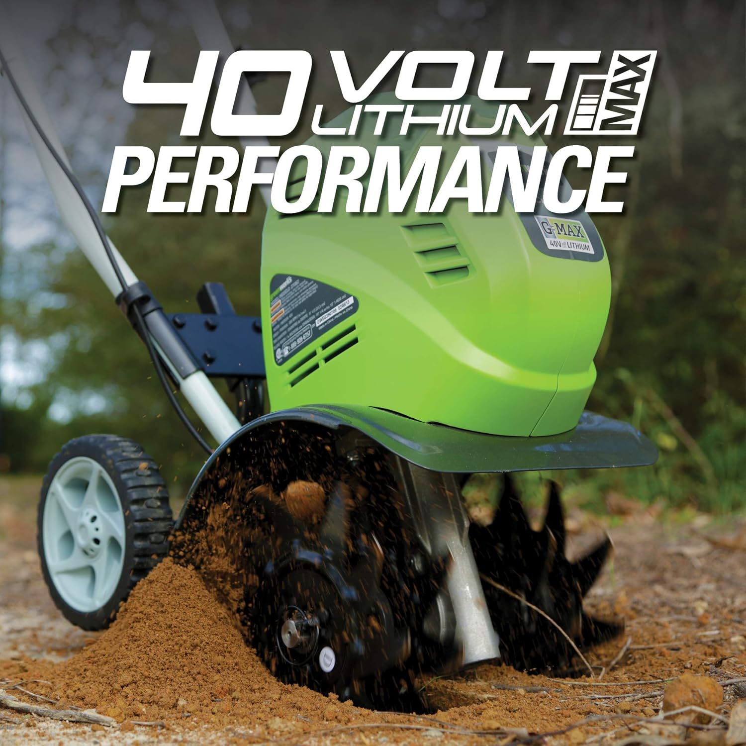 Greenworks 10-Inch 40V Cordless Cultivator, 4.0 AH Battery Included 27062 : Power Tillers : Garden & Outdoor