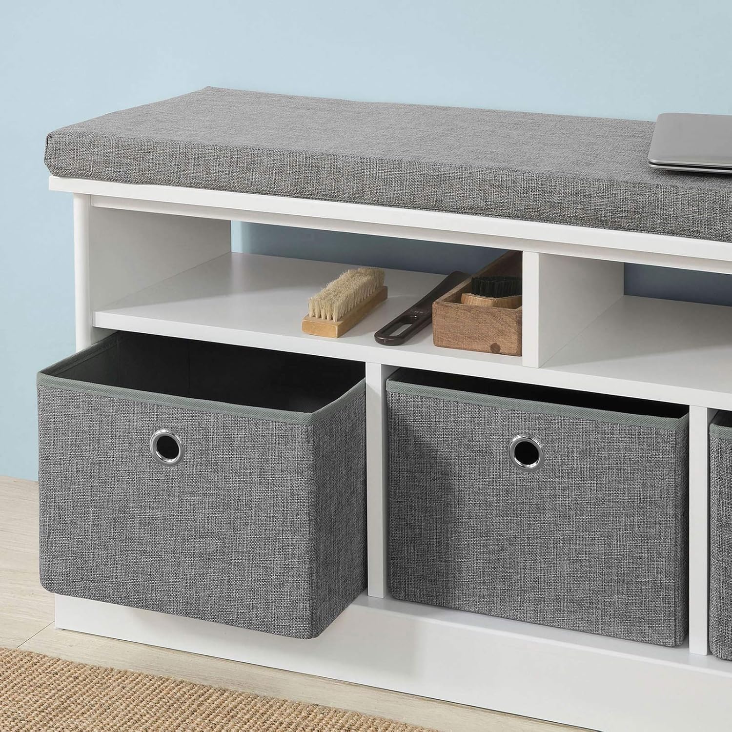 SoBuy FSR67 HG Banco De Almacenamiento Zapatero Banco Con 3 Cajones