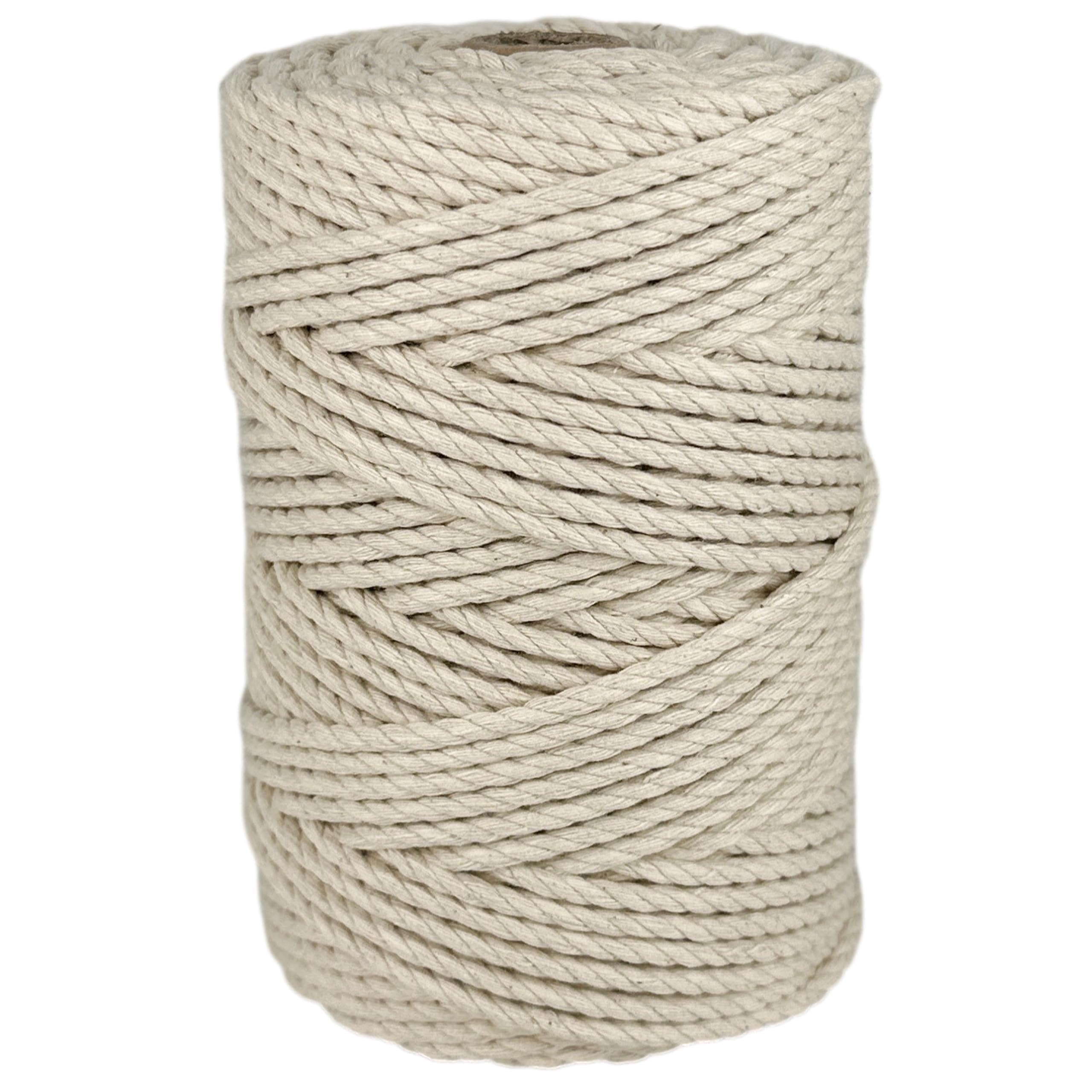 Macrame Cord. 100% Natural Cotton Rope for Crafts, Toys, Decorations, Packaging, Gardening. 4MM * 100M. Natural