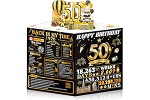 OLOSONG 50th Birthday Cards for Women Men, 3D Pop Up 50th Birthday Decorations for Mom Dad, Funny 50 Year Old Birthday Gifts 