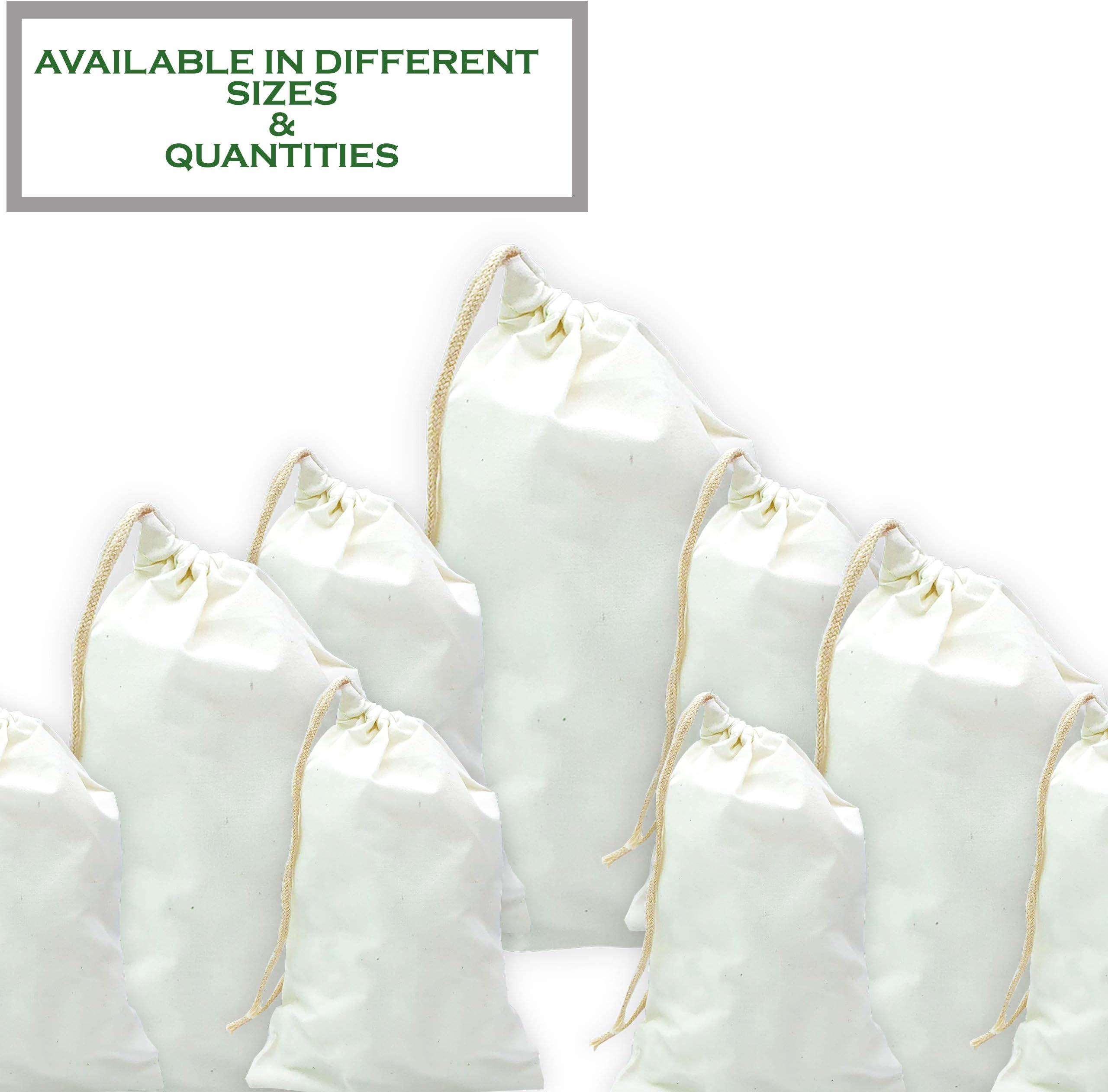 EcoGreenUk 100pcs (10x12) 25 by 30cm Large muslin Cotton Drawstring bags