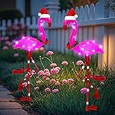 EDOF Solar Garden Lights Flamingo Decorations Outdoor Waterproof,2 Packs Solar Flamingo Light Garden Decor,Pink Flamingo Statue Decorative Figurine Lights for Yard Art Patio Porch Lawn