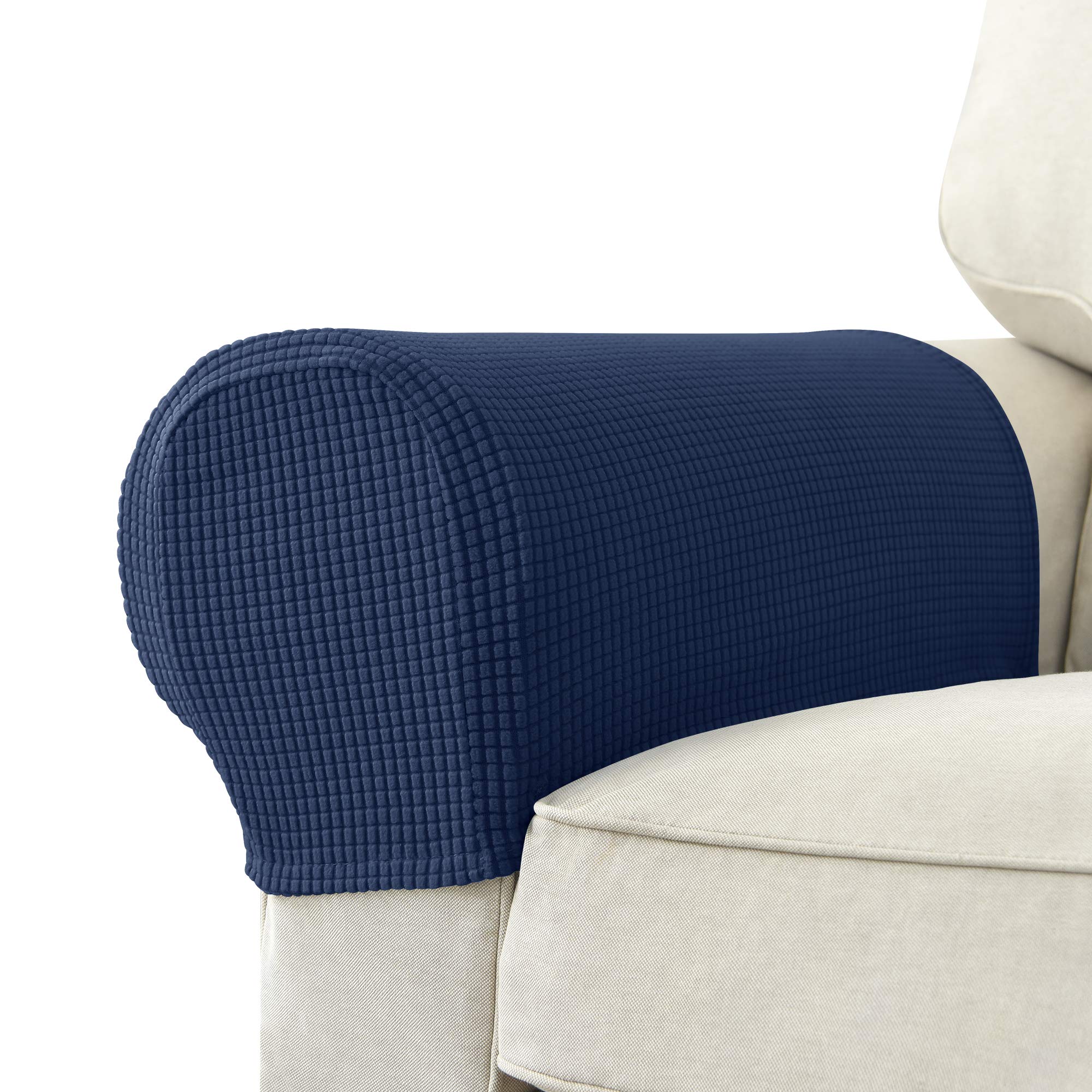 GEOCANG Armchair cover, Set of 2 non-slip armchair, sofa armrest protector, for furniture protector (Navy blue) โ image 1