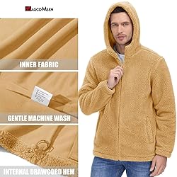 MAGCOMSEN Mens Jackets Casual Stylish Warm Sherpa