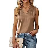 BMJL Womens Satin Tank Tops Pleated Business Casual Outfit Summer Sleeveless Dressy Work Blouse 2025