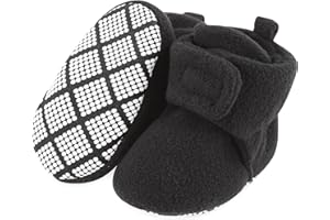 BIBIMOM Baby Booties Fleece Unisex Cozy Soft Warm Non-Slip Shoes First Walkers Newborn to 18 Months Winter Autumn