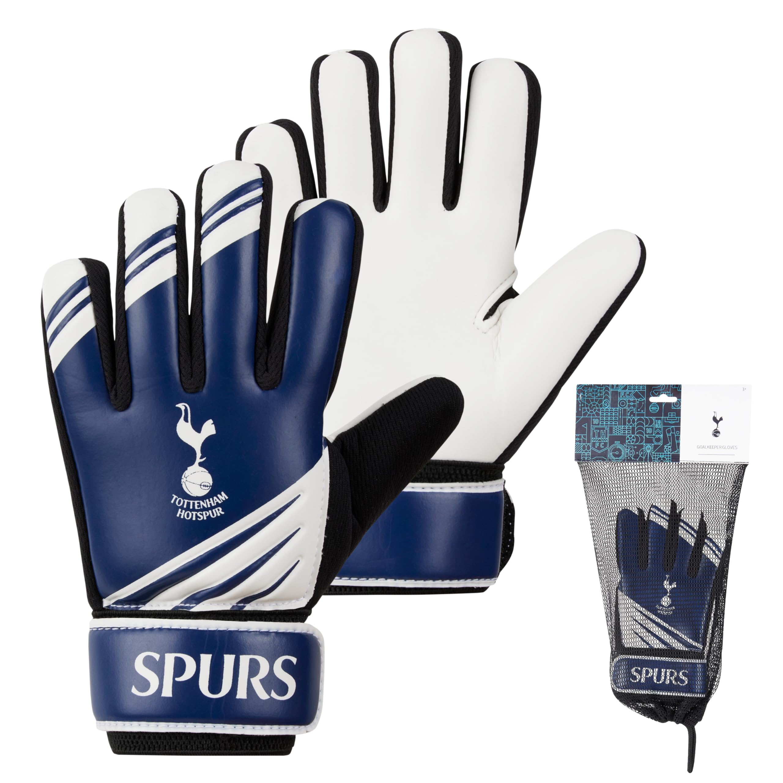 Hy-Pro Officially Licensed Tottenham Hotspur F.C. Goalkeeper Gloves for Kids Teenagers Non Slip Padded Palms Size 5 or 7 Spurs Gifts for Boys (Size 7)