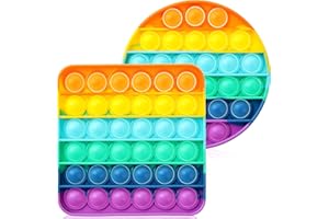 Mr. Pen Rainbow Bubble Popper Fidget Toys, 2 Pack, Circle or Square, Stress & Anxiety Reduction
