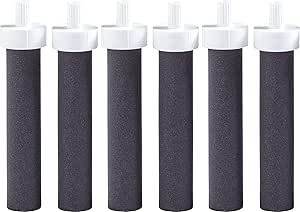 Brita Water Bottle Replacement Water Bottle Filters, Black, 6 Count