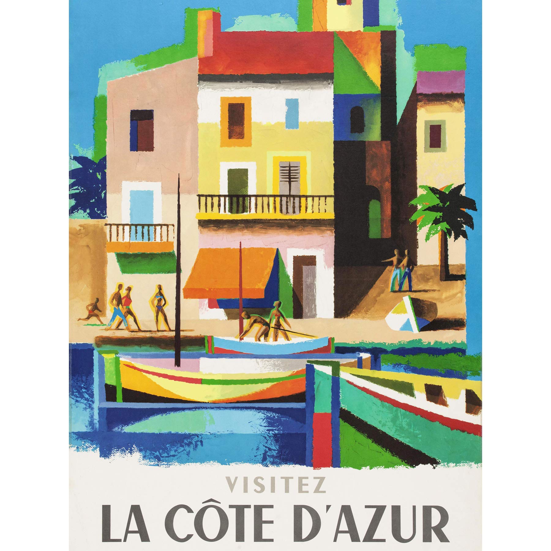 Nathan Visit Cote D'azur Railway Travel Advert Large Wall Art Print Canvas Premium Mural