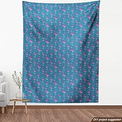 Ambesonne Blue and Pink Fabric by The Yard, Pattern