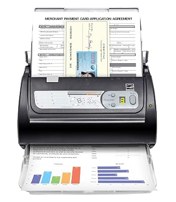 Plustek PS188 High Speed Double-Sided Color Document Scanner, with Automatic Document Feeder (ADF), 30 Pages Per Minute, Support Windows 7/8/10/11
