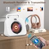 GREADIO Portable CD Player Bluetooth FM Radio HiFi Speaker Desktop USB TF Remote view 4