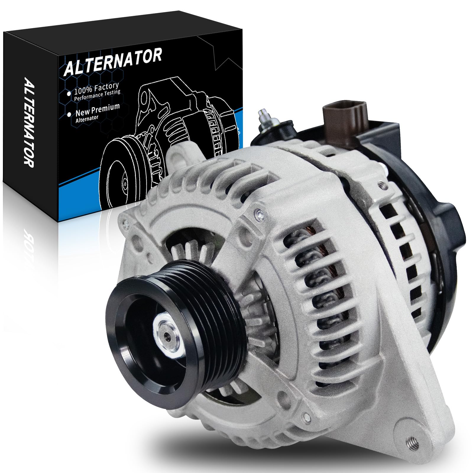 Photo 1 of SZKAIDAG Upgraded Alternator for:-Toyota Sienna 2004 2005 2006, Highlander 2004-2007, for:-Lexus RX330 2004-2006, 3.3L V6 GAS, 12V 130Amp 6-Groove Puley Clockwise Replacement OE# 27060-0A100 (New)