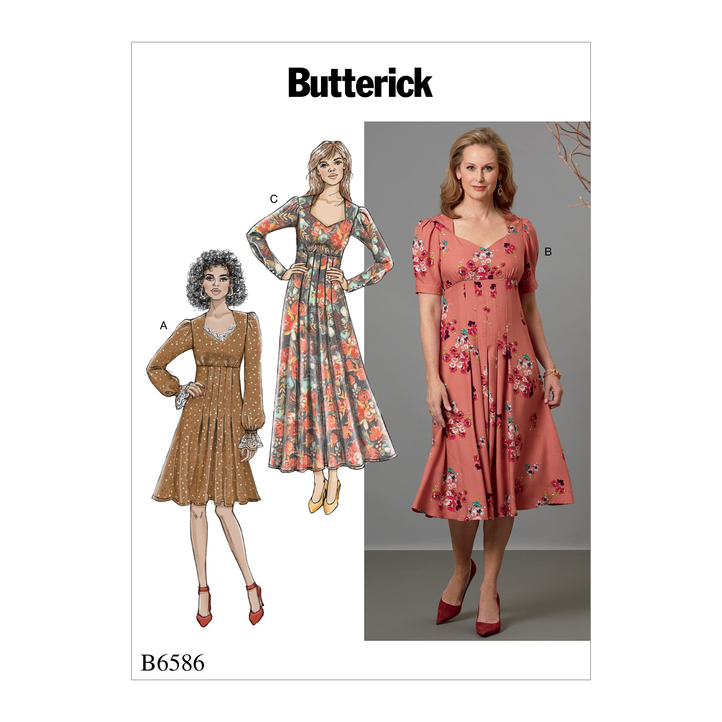 McCall's B6586, butterick, Sewing Pattern,Template, Paper, White, 14-16-18-20-22