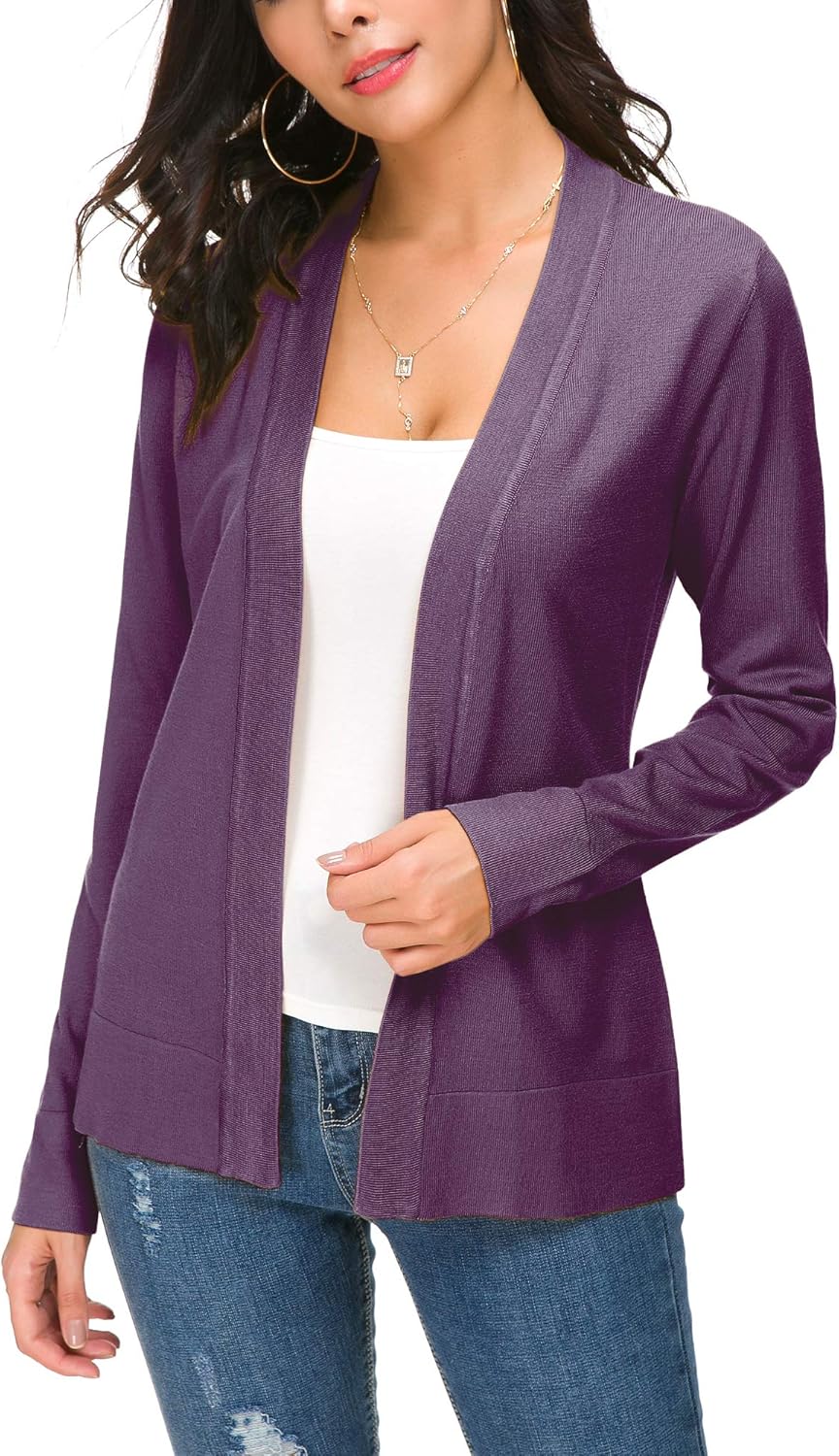 GLEENOD Strickjacke Damen Lang - Eleganter Cardigan Mit Taschen