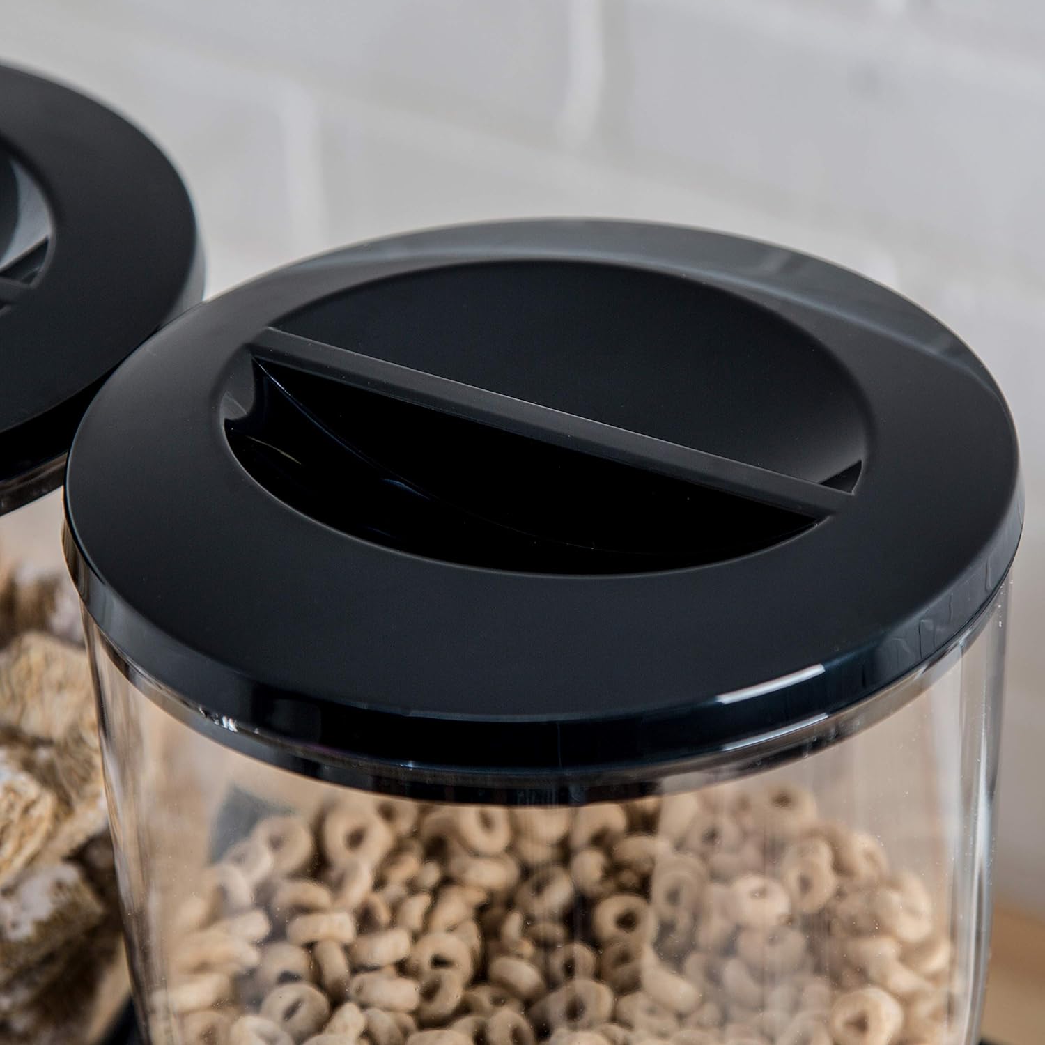 Zevro /GAT200 Indispensable Dry Food Dispenser, Dual Control, Black/Chrome: Cereal Dispenser: Kitchen & Dining