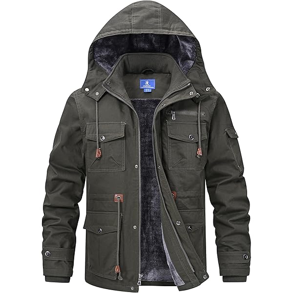 CHEXPEL Men's Winter Jackets with Removable Hood Fleece Lined