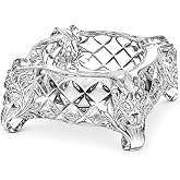 Bendbo Heavy Crystal Glass Ashtray for Cigarettes and Cigars, Decorative Tabletop Ash Tray with 4 Rest Slots for Home, Office, and Patio