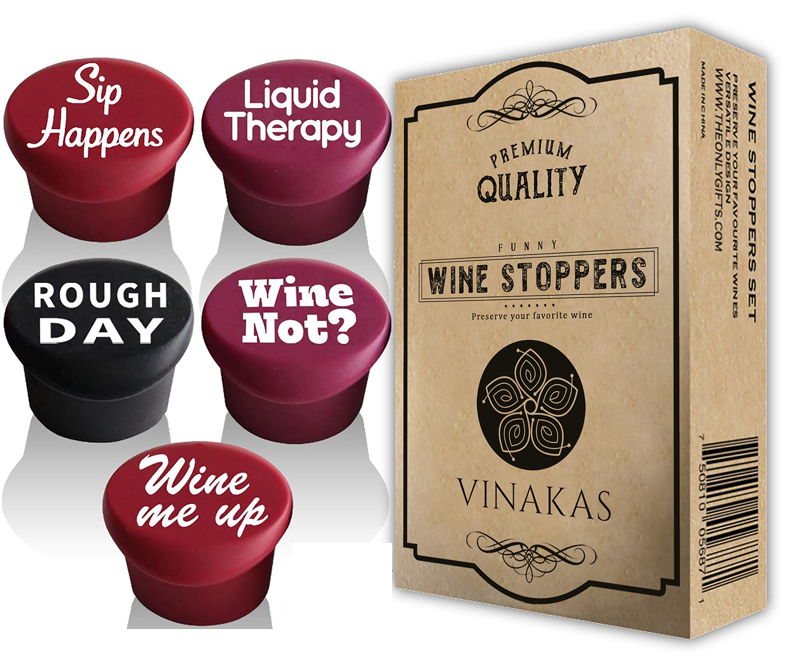 Funny Silicone Wine Stopper Set – Must-Have Wine Accessories & Perfect Wine Gifts for Women & Mother's Day Gifts for Mom – Airtight & Reusable