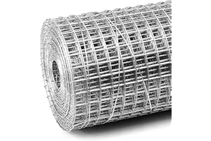 AHUA WALSONG 4'' x 20' Hardware Cloth 1/2in 19GA Galvanized Wire Mesh Rolls ，Chicken Coop Wire Mesh,Chicken Coop Fence,Screen Mesh,Rabbit/Snake Fence,for Garden Poultry Animal Netting Cage