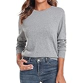 QUALFORT Women's Sweater 100% Cotton Long Sleeve Pullover Sweater Soft Lightweight Knit Tops 2026