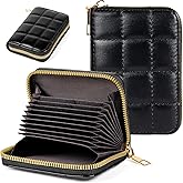 EcoVision Credit Card Holder RFID Card Case Wallet, Small Accordion Zipper Card Case Holder, Card Organizer Case for Women Men