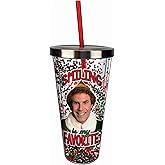 Spoontiques - Glitter Filled Acrylic Tumbler - Glitter Cup with Straw - 20 oz - Stainless Steel Locking Lid with Straw - Double Wall Insulated - BPA Free - Smiling