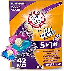 Arm & Hammer Plus OxiClean With Odor Blasters Laundry Detergent 5-IN-1 Power Paks, 42CT (Packaging may vary)