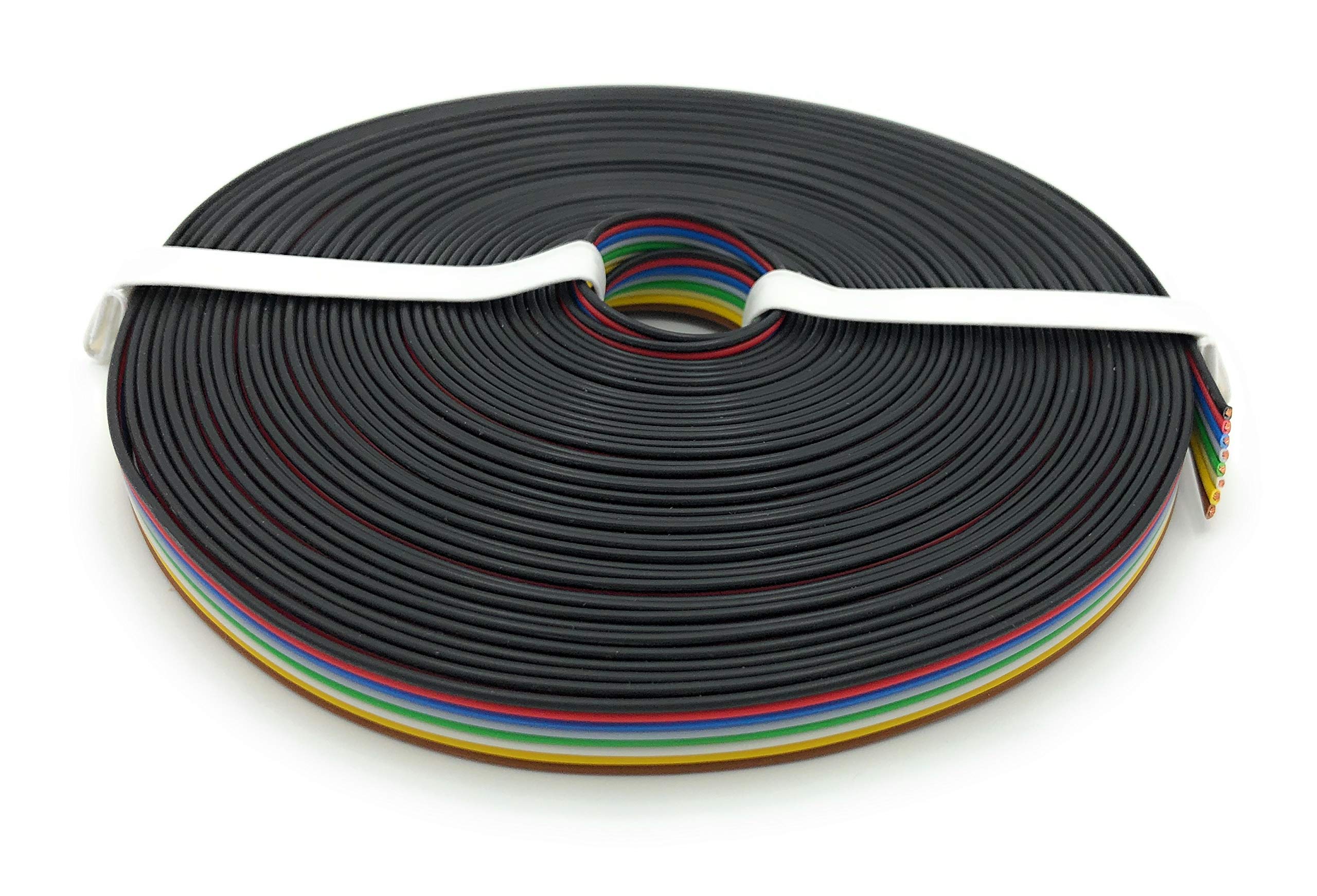 BELI-BECO L825/10 cable - copper stranded 8 x 0.25 mm² - flat cable 8 core - 8 colours: black, red, blue, grey, green, white, yellow, brown - 10 m ring