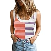 Yousify Women's Ribbed Tank Tops 2025 Sleeveless Striped Knit Scoop Neck Shirts Summer Casual Cropped Tanks